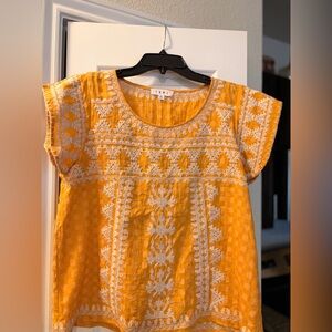 THML Sunburst Yellow Embroidered Cotton top